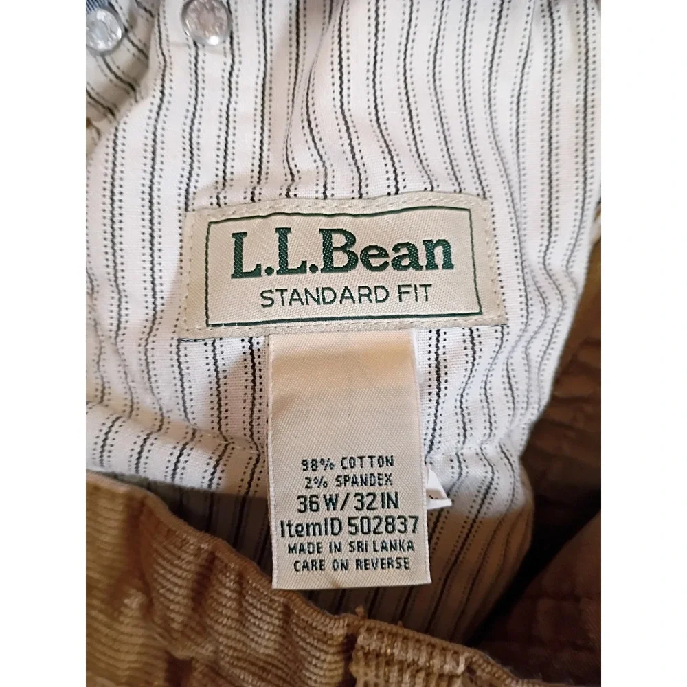 Outdoor Heritage L.L.Bean Mens 36x32 Tan Standard Fit Corduroy Pants 502837